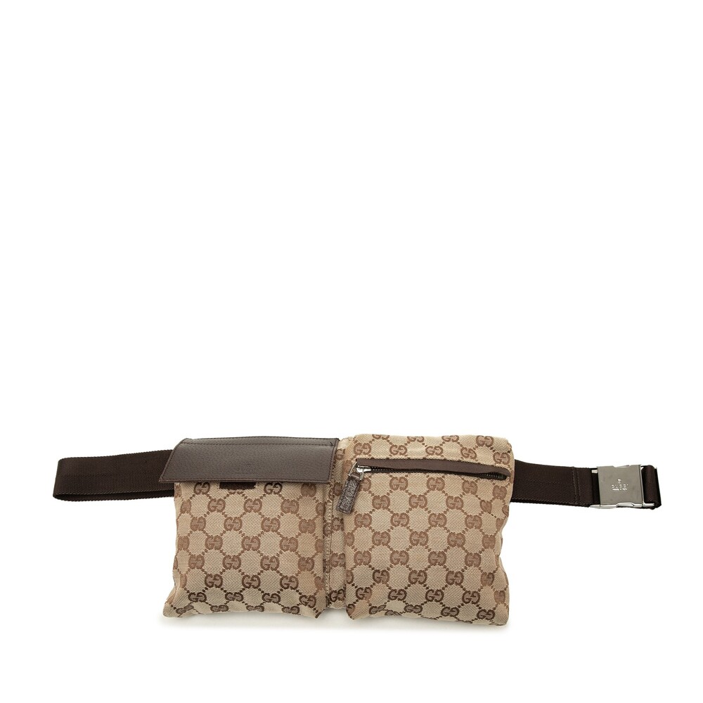 Gucci Gg Canvas Double Pocket Belt Bag #362558G63B